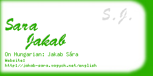 sara jakab business card